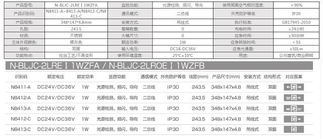 拿斯特超薄不锈钢集电集控标志灯(吊线式)0.48cm