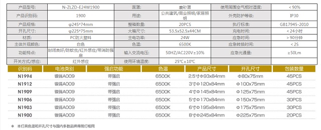 拿斯特红外人体感应简约现代一体化应急筒灯-自电自控系列光世界